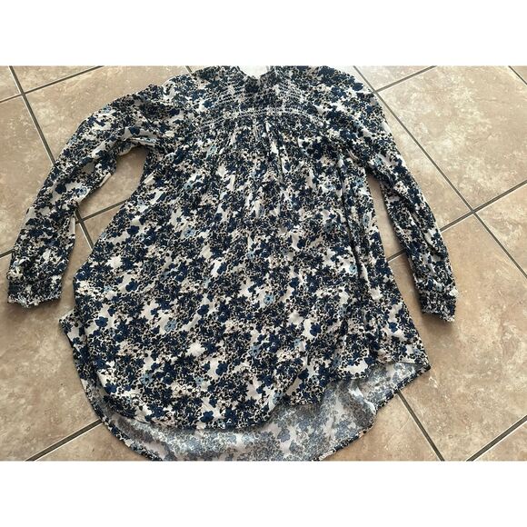 Free People S Rayon Printed Mini Dress Or Tunic Mock Neck - Picture 1 of 6
